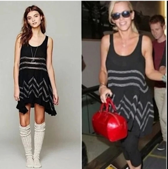 M • Intimately Free People • Voile and Lace Polka Dot Trapeze Slip - Picture 3 of 9